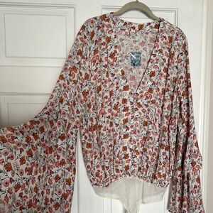 Free people large bodysuit boho  V-Neck Women's Top NWT
